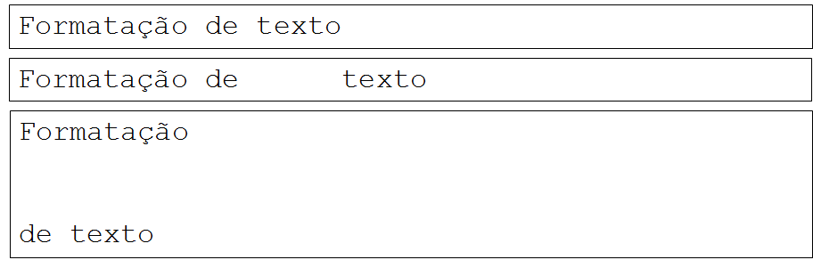 Exemplos de caracteres em branco no HTML